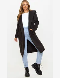 Black waterfall coat petite best sale