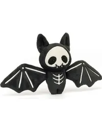 Official Jellycat Skelebat Jim | Cute Spooky Stuffed Animal with Halloween Skeleton Costume | Cheery Soft Toy Decoration | Adults & Kids | Black/White from Jellycat