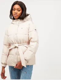 Womens Belted Faux Down Puffer Jacket from Footasylum
