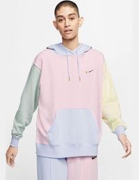 Nike mini metallic swoosh oversized colour block hoodie in tonal yello sale