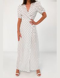 Missguided floral & polka dot wrap tea dress hotsell