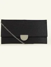 Black Glitter Metal Trim Clutch Bag New Look from New Look