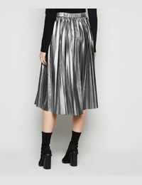 Newlook silver pleated skirt best sale