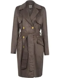 Suedette Trench Coat from Sports Direct