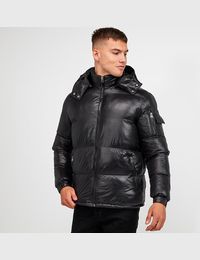 Brave soul padded high shine puffer jacket best sale