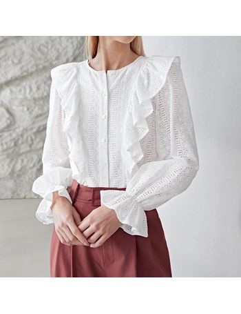 Witte blouse online shein