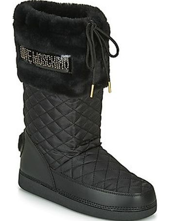 love moschino faux fur stud snow boots