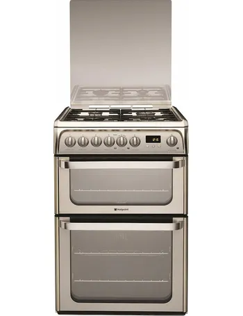 hotpoint hud61g 60cm double oven dual fuel cooker