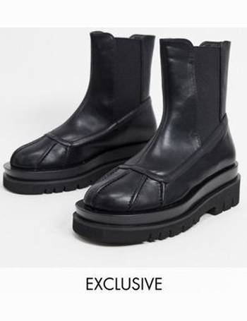 z_code_z exclusive nora vegan chunky chelsea boots in black croc