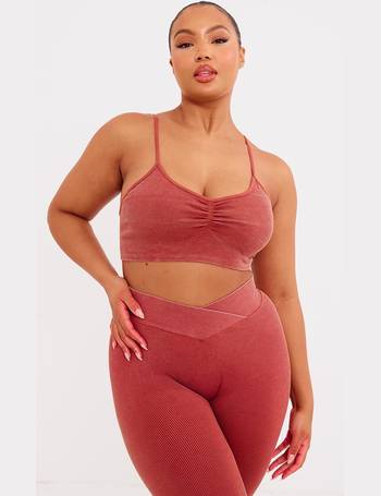 PRETTYLITTLETHING Pink Sport Textured Cut Out Detail Sports Bra