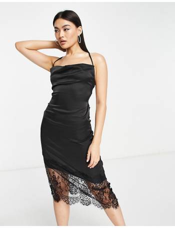 Rare London black lace bralette mini dress