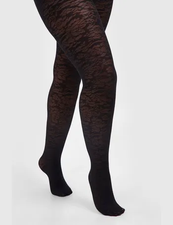 Whispering Lace Black Diamante Lace Tights