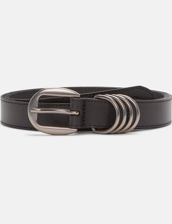 Braided Leather Belt for Women in Black