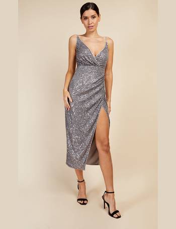 Body On Me Luxe Silver Sequin Sheer Bodysuit Midi Dress – Nazz