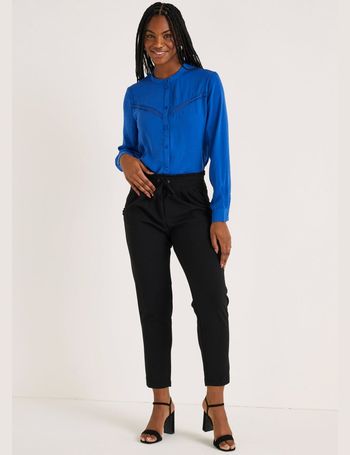 Seam Front Split Hem Flared Trousers