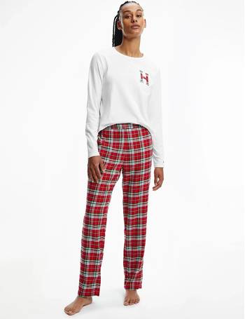 Checked cotton flannel pyjamas, red checks, La Redoute Collections