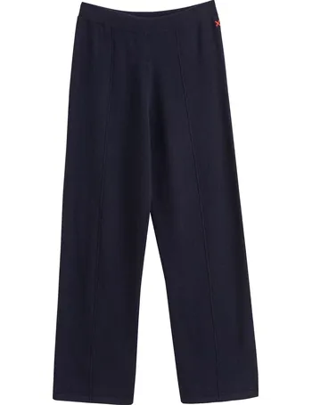 Wool Rich Wide Leg Relaxed Joggers with Cashmere