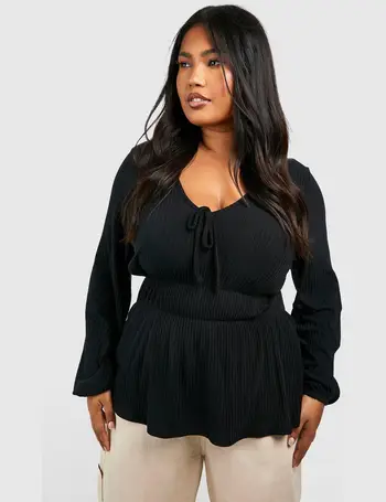 Shop boohoo Plus Size Peplum Tops up to 80% Off