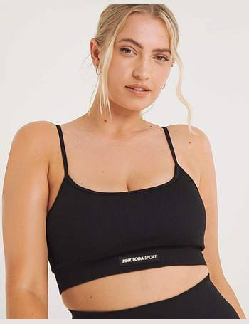 Pink Soda Sport Havana medium support sports bra in gray and lime