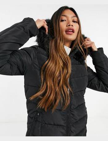 Only Fur Hood Coats For Women Up, Women S Black Coat With Brown Fur Hood