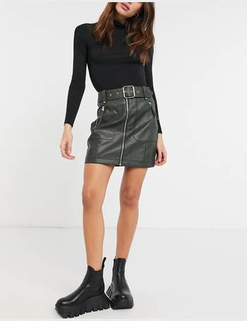 red leather skirt topshop