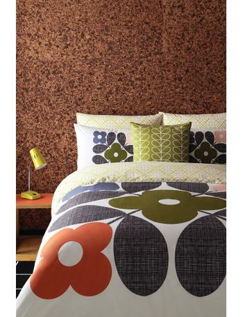 orla kiely placement flower tile cotton duvet cover