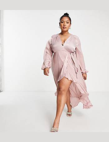 Flounce London Womens Plus Wrap Front Mini Dress With Balloon Sleeve I –  Sale Lab UK