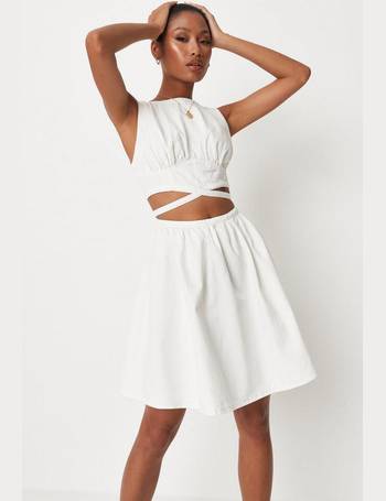 Missguided white 2024 denim dress