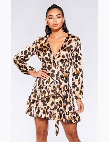 quiz snake print wrap dress