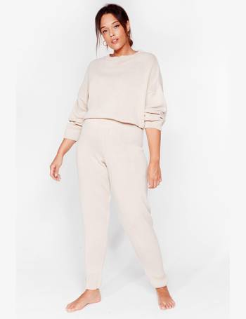 Nasty Gal Womens Cable Knit Sweater and Sweatpants Loungewear Set