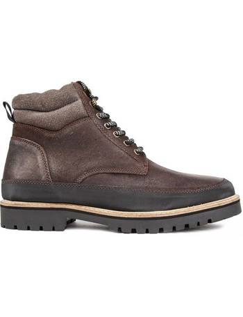 silver street side zip lace up leather boots in brown