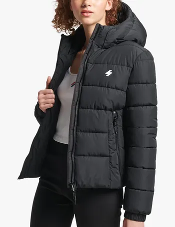 superdry black puffer jacket women's