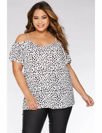 Shop Quiz Clothing Plus Size Cold Shoulder Tops DealDoodle