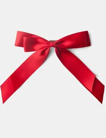 Red Large Satin Bow Hair Clip