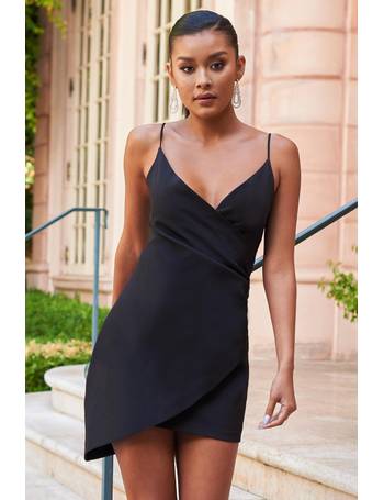 Shop Club L London Black Wrap Dresses for Women up to 80% Off | DealDoodle