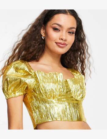 Collective the Label exclusive puff sleeve top co-ord in metallic