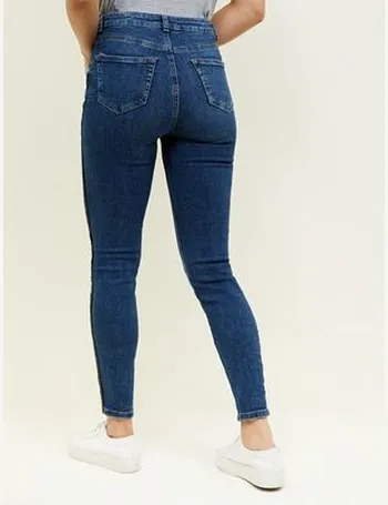 New look side hot sale stripe jeans