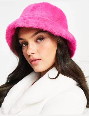 Skinnydip Bright Pink Faux Fur Bucket Hat