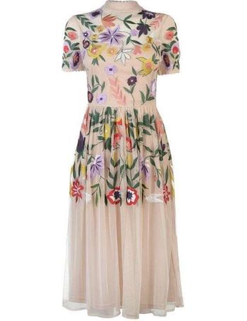 frock and frill folk embroidered tassel skater dress