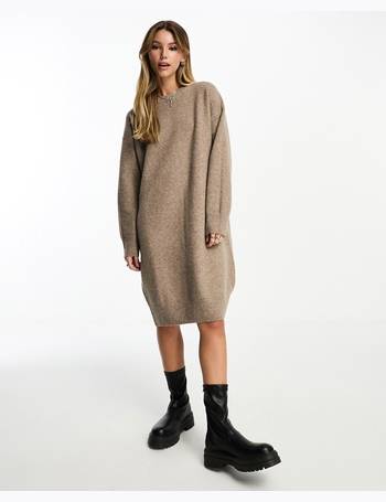 Monki long sleeve oversized sweater in light gray melange