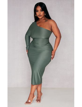 Sea Green Ribbed Short Sleeve Crew Neck Midi Dress