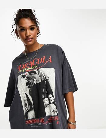 ASOS DESIGN oversized heavy weight t-shirt with side splits with rock band  graphic in black