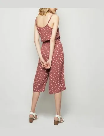 pink polka dot jumpsuit new look