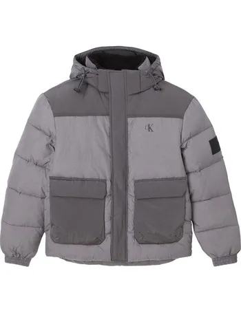 Calvin klein jeans reflective 3m puffer jacket with outlet orange logo