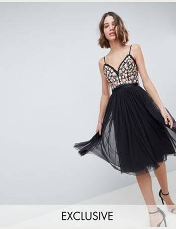 Needle & thread cami strap midi best sale dress with open back