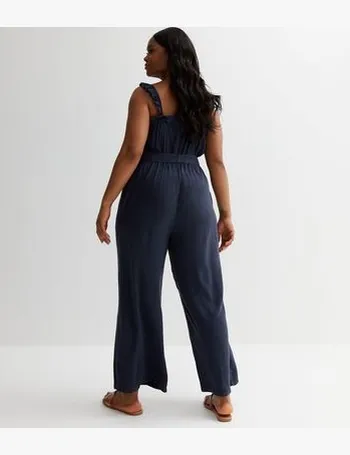 New look denim jumpsuit with zip hot sale in blue