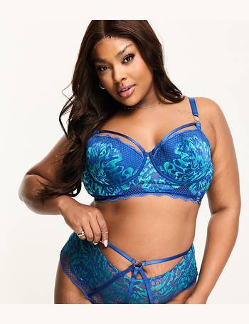 Figleaves Curve Amore Lace And Fishnet Front Fastening Padded