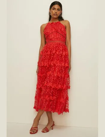 oasis coral lace dress