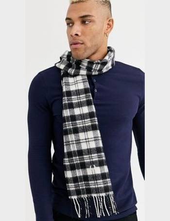 AUTH Fred Perry Men's White Stewart Tratan Scarf 