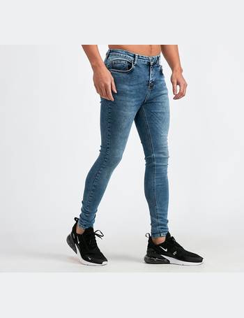 Non Ripped Skinny Jeans - Mid Blue - Nimes